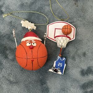 Lot Of 2 Basketball Christmas Tree Ornaments